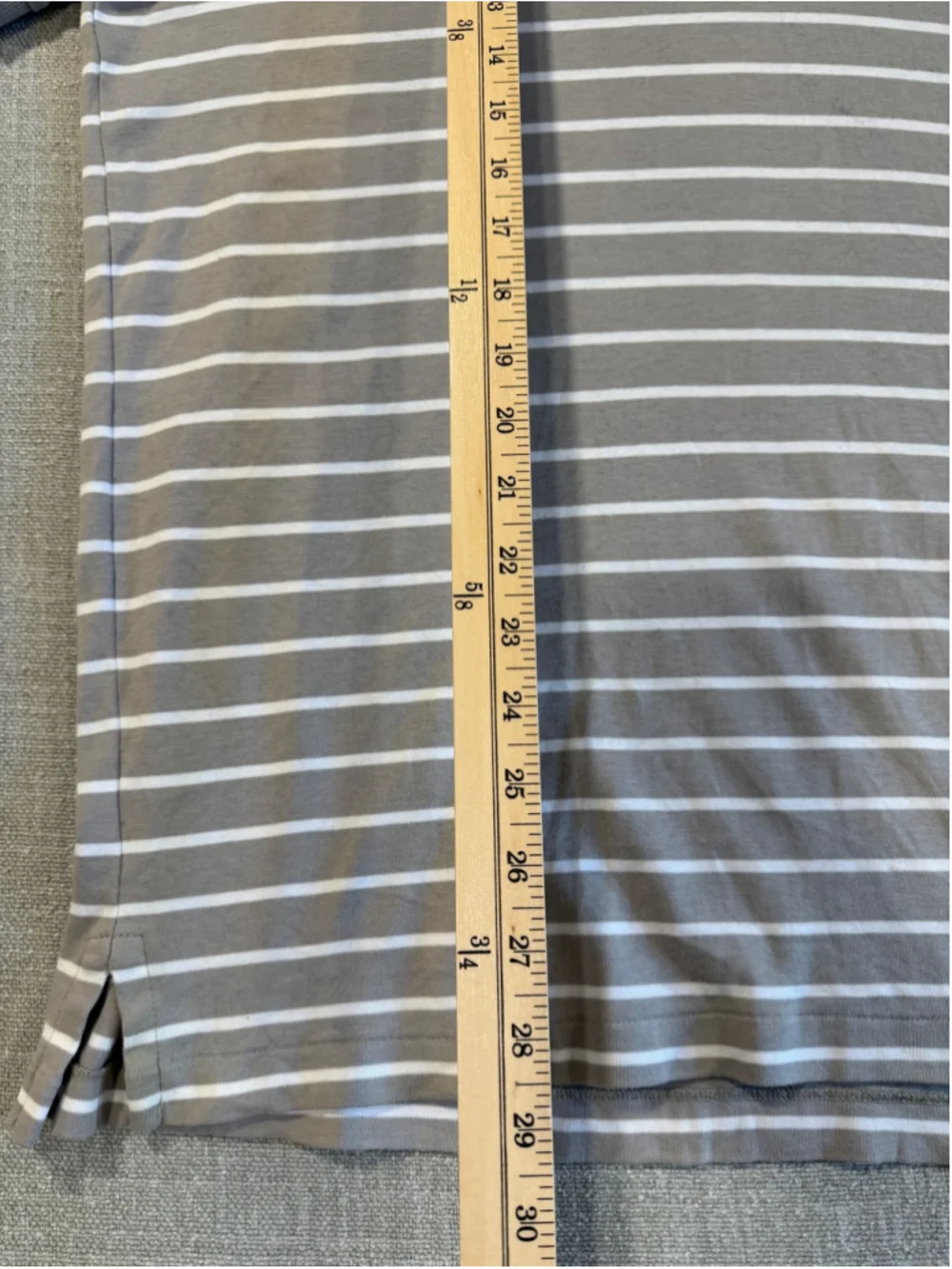 Men's Polo Ralph Lauren Gray White Striped Classic Fit Polo Shirt L